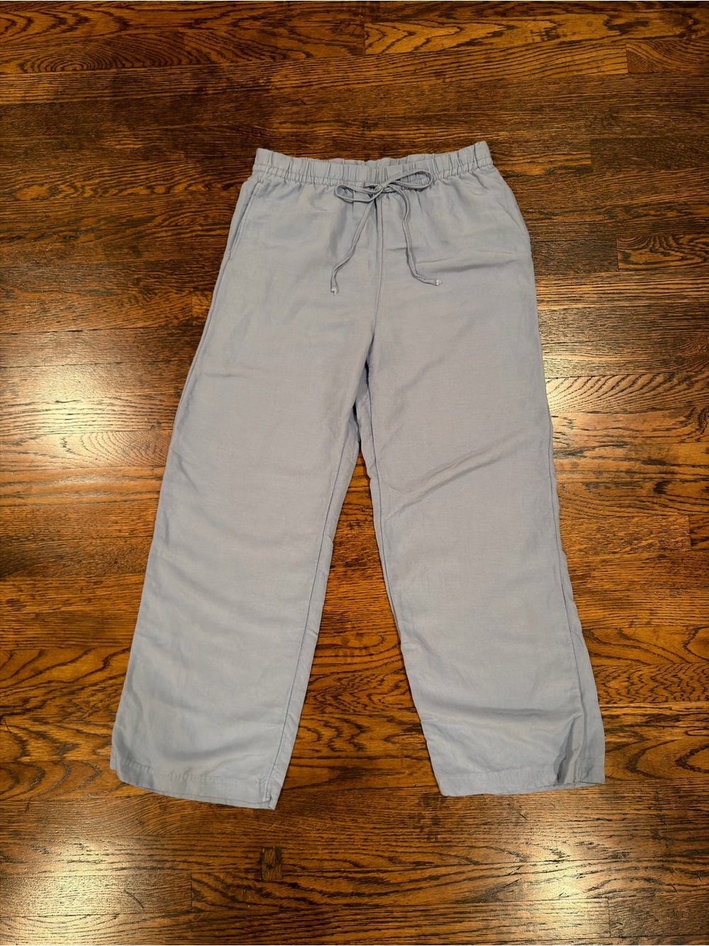 Linen Blend Drawstring Pants